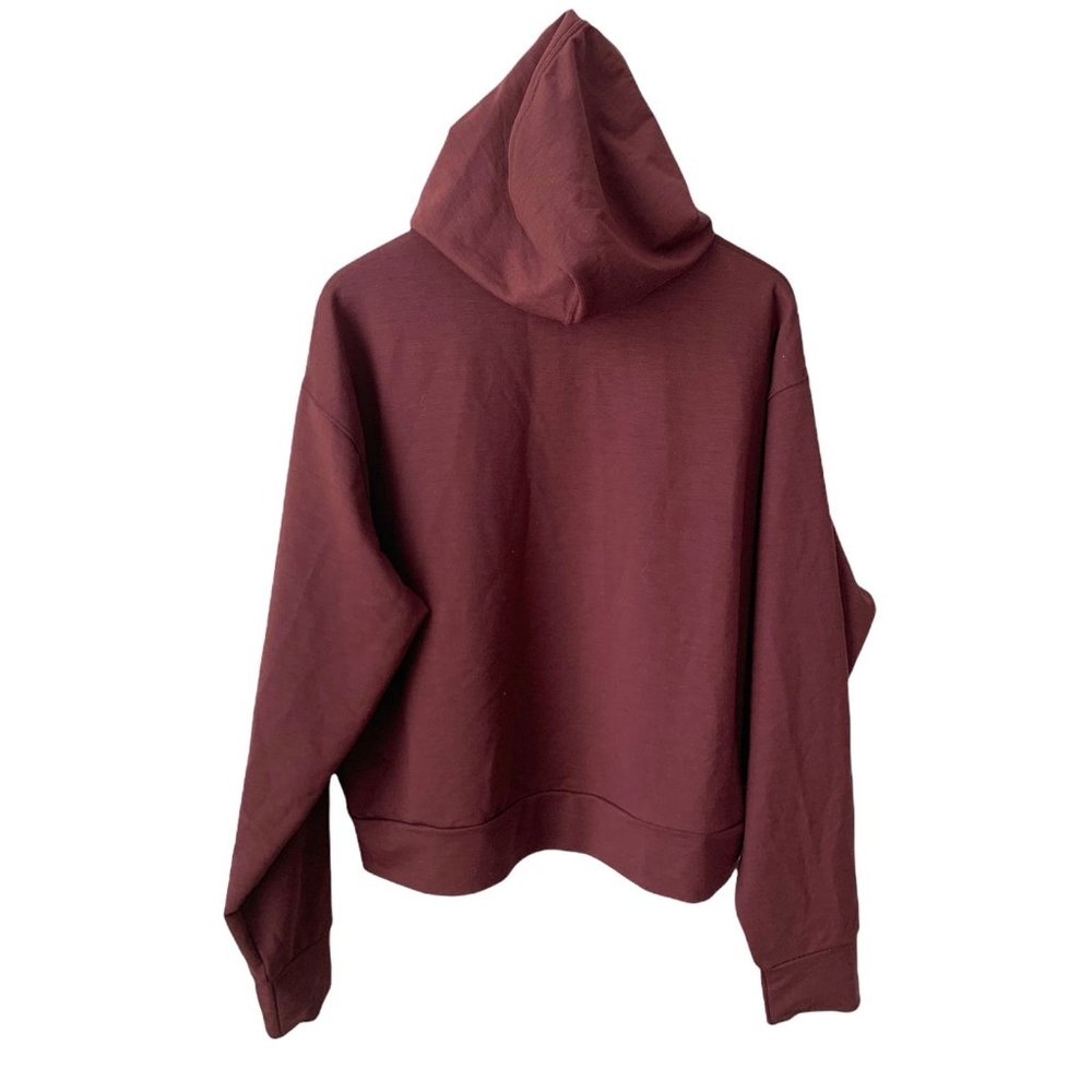 Puma Women's Maroon Red Wine Modern White Sports Logo Hoodie Large - Picture 7 of 8